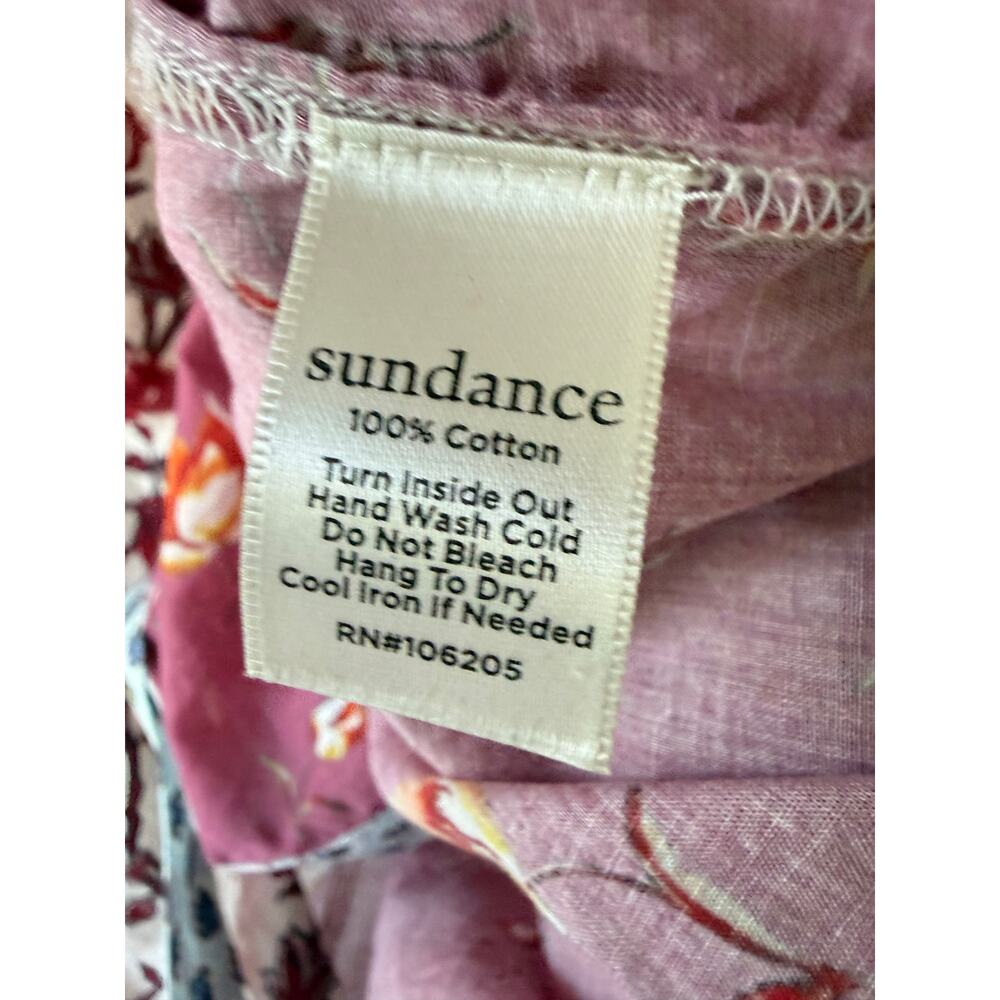 Sundance Size M Patchwork Floral Button Front Shirt 100% Cotton Boho Western - Picture 8 of 10